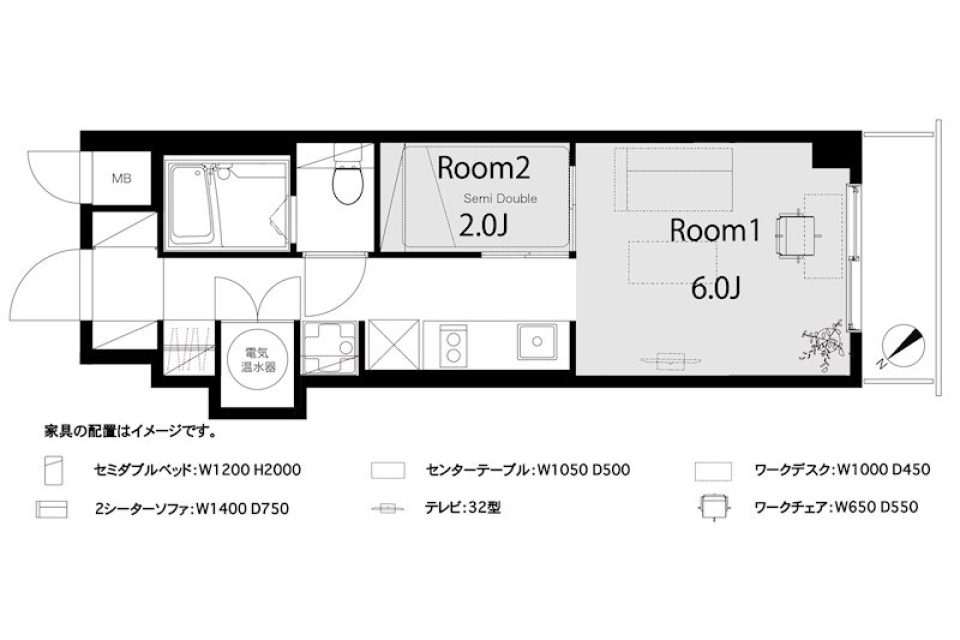 おこもり部屋のある生活の間取り図