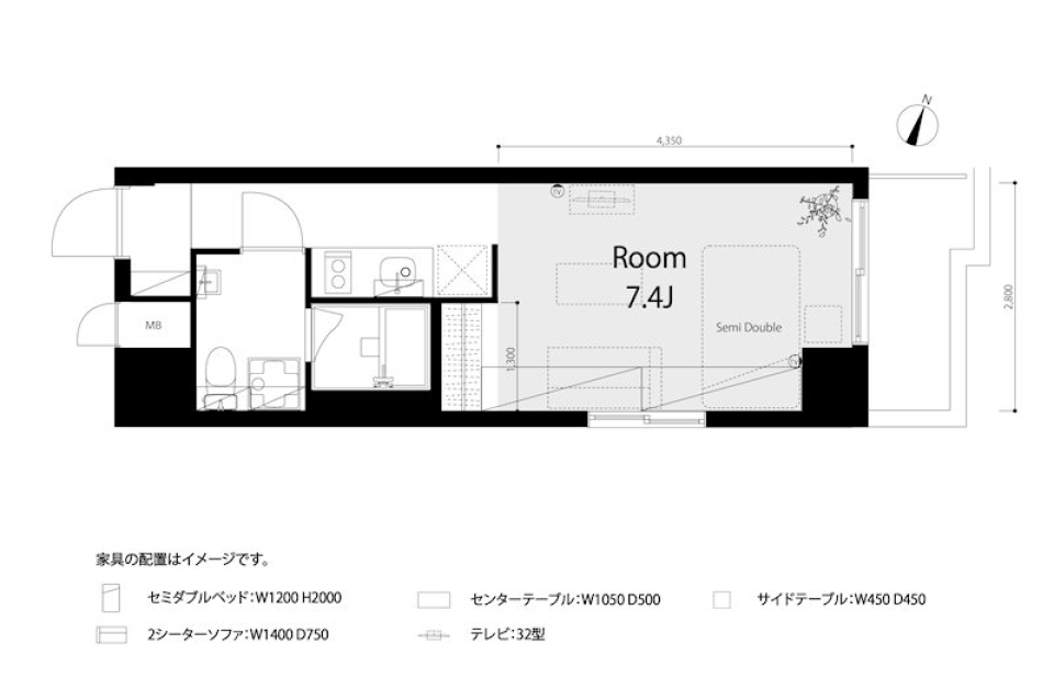 ノバ浅草 409号室の間取り図