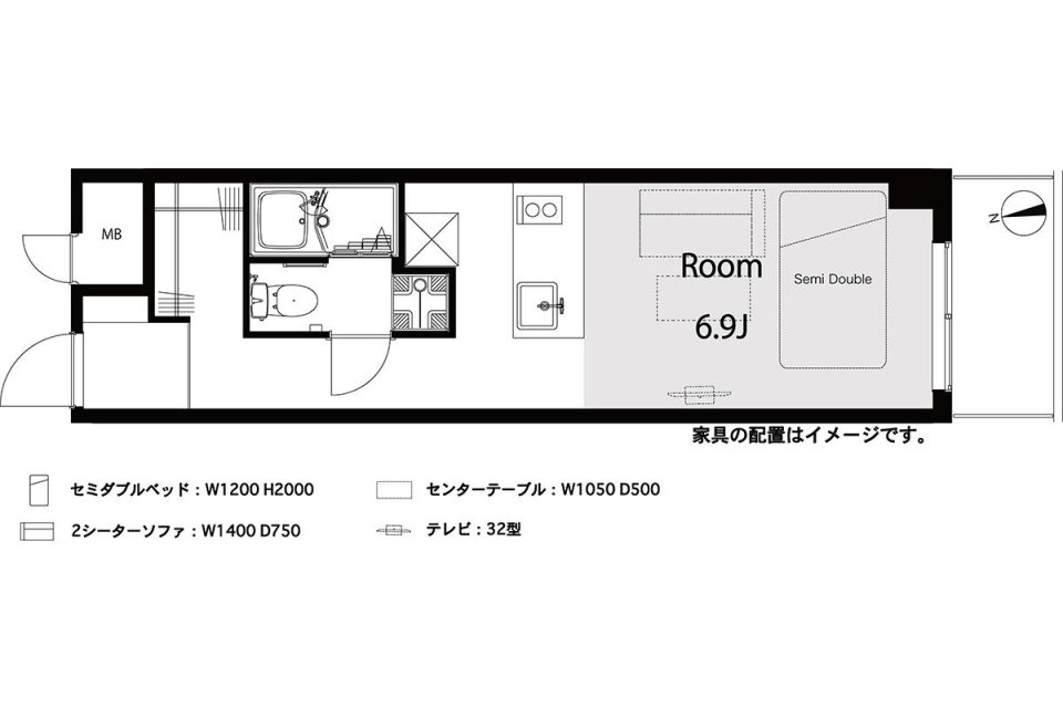 スカイコート市ヶ谷 113号室の間取り図