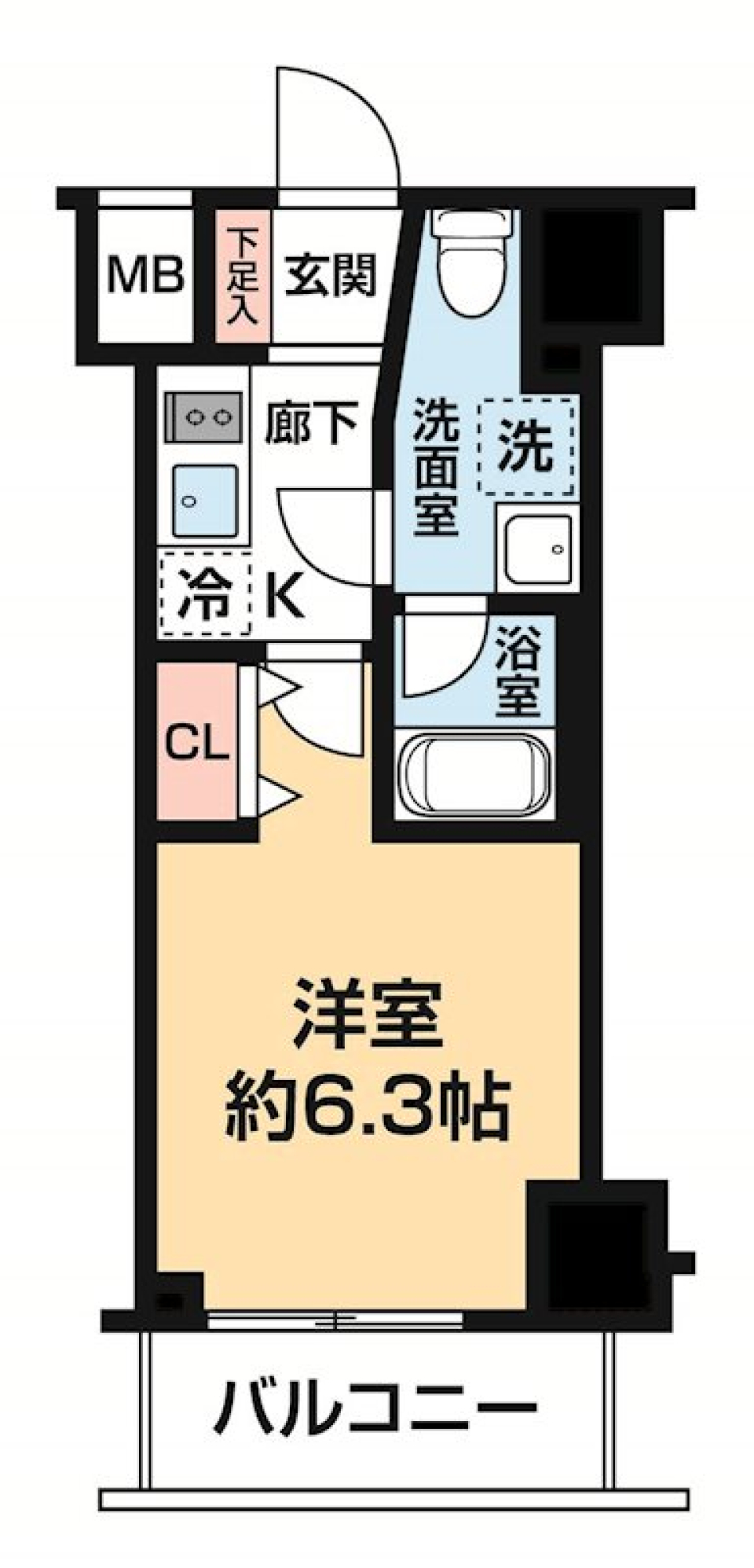 ガレリアレジデンス石川町 0102号室［ペット可］の間取り図