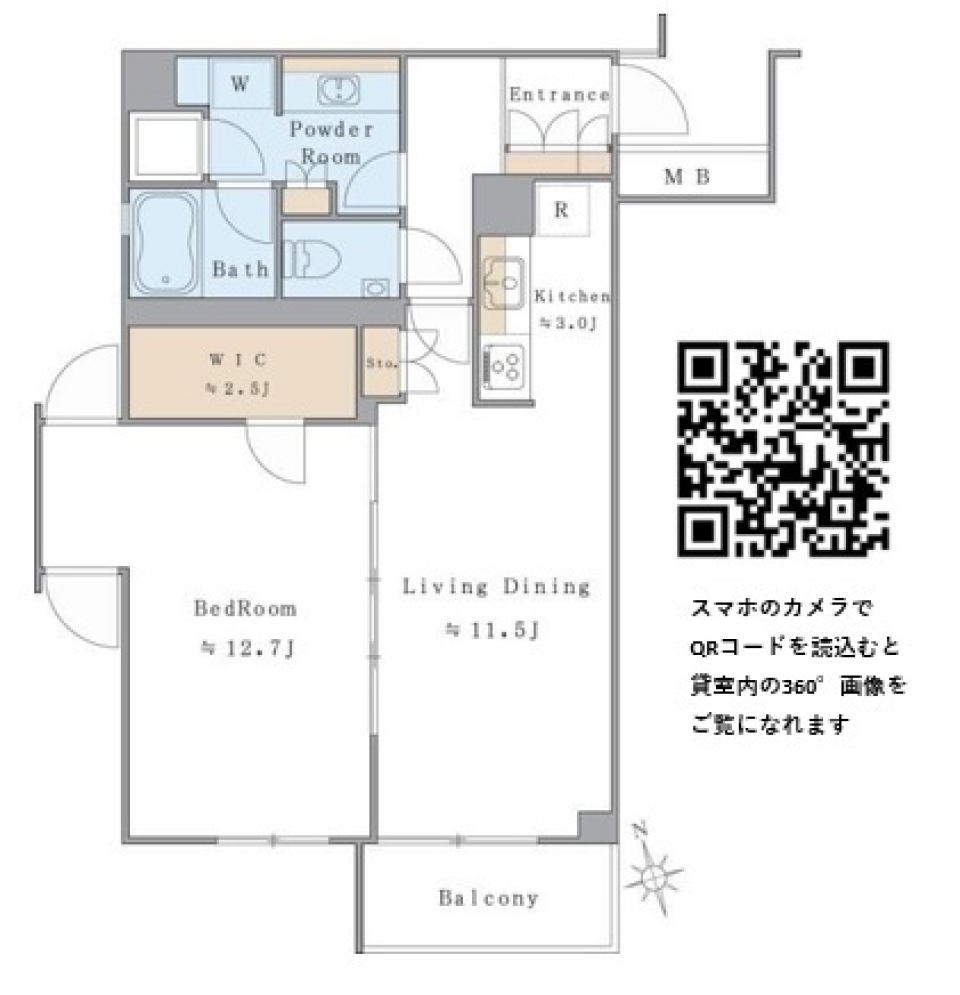 Ｂｒｉｌｌｉａ　ｉｓｔ　西麻布霞町　204号室の間取り図