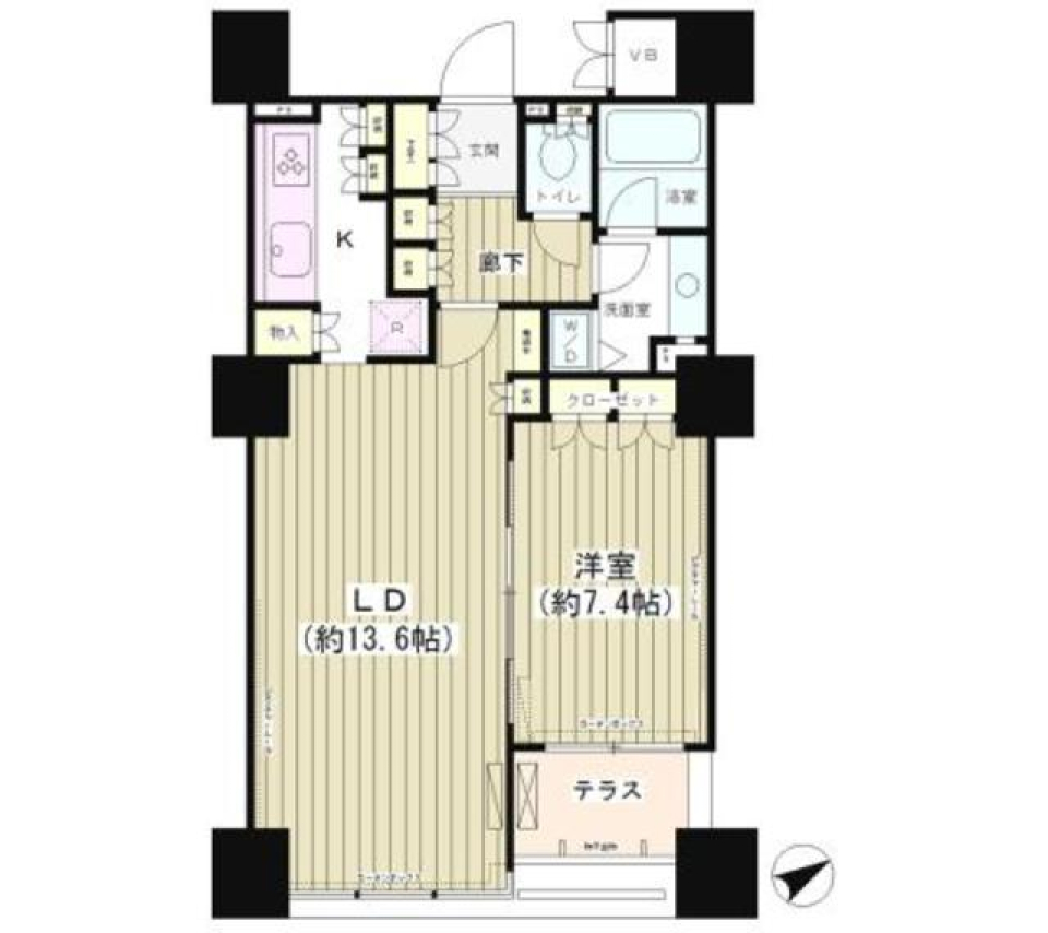 エンブレムコート明石町　304号室の間取り図