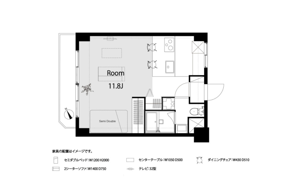 無造作な風合いの間取り図