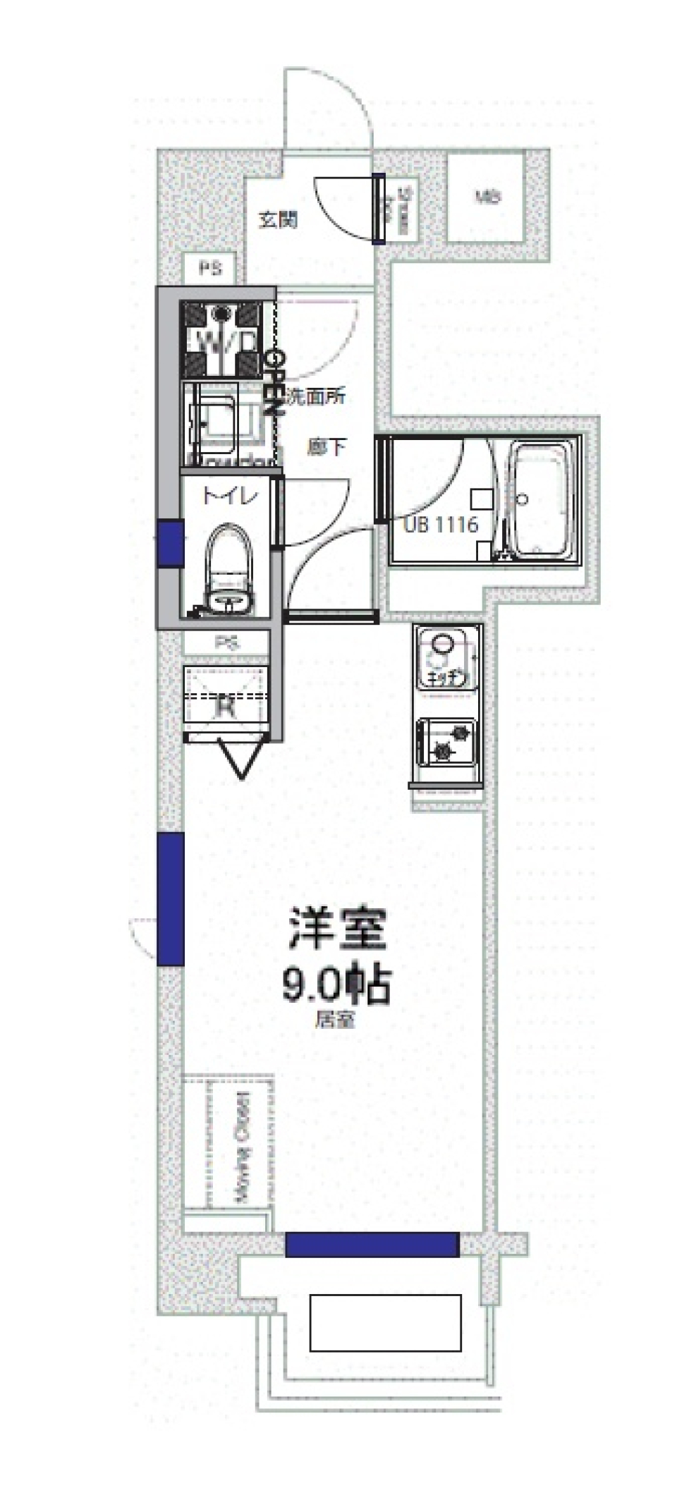 プライムアーバン三軒茶屋　401号室［ペット可］の間取り図