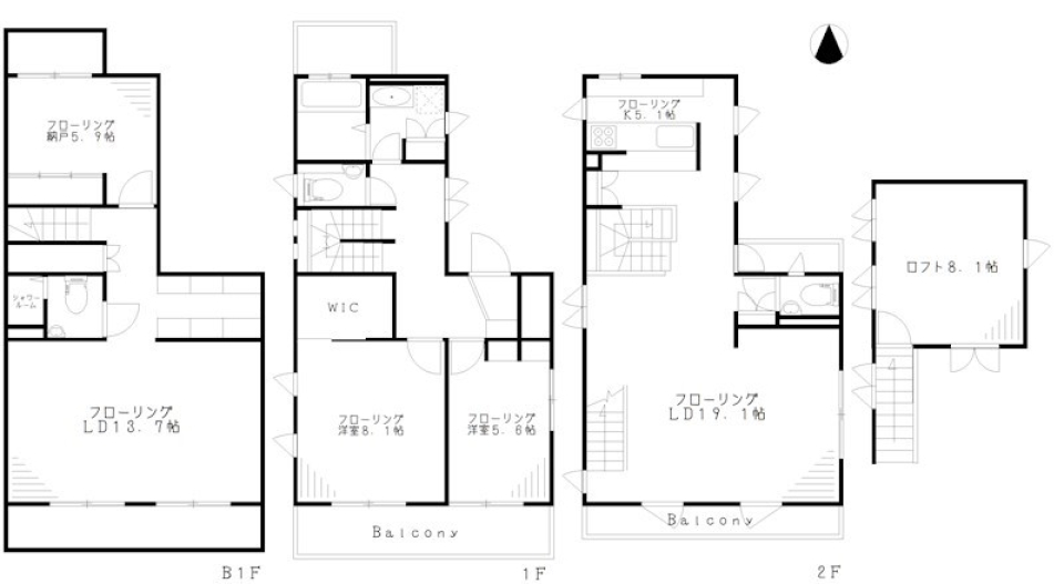 成城７丁目注文住宅［ペット可］の間取り図