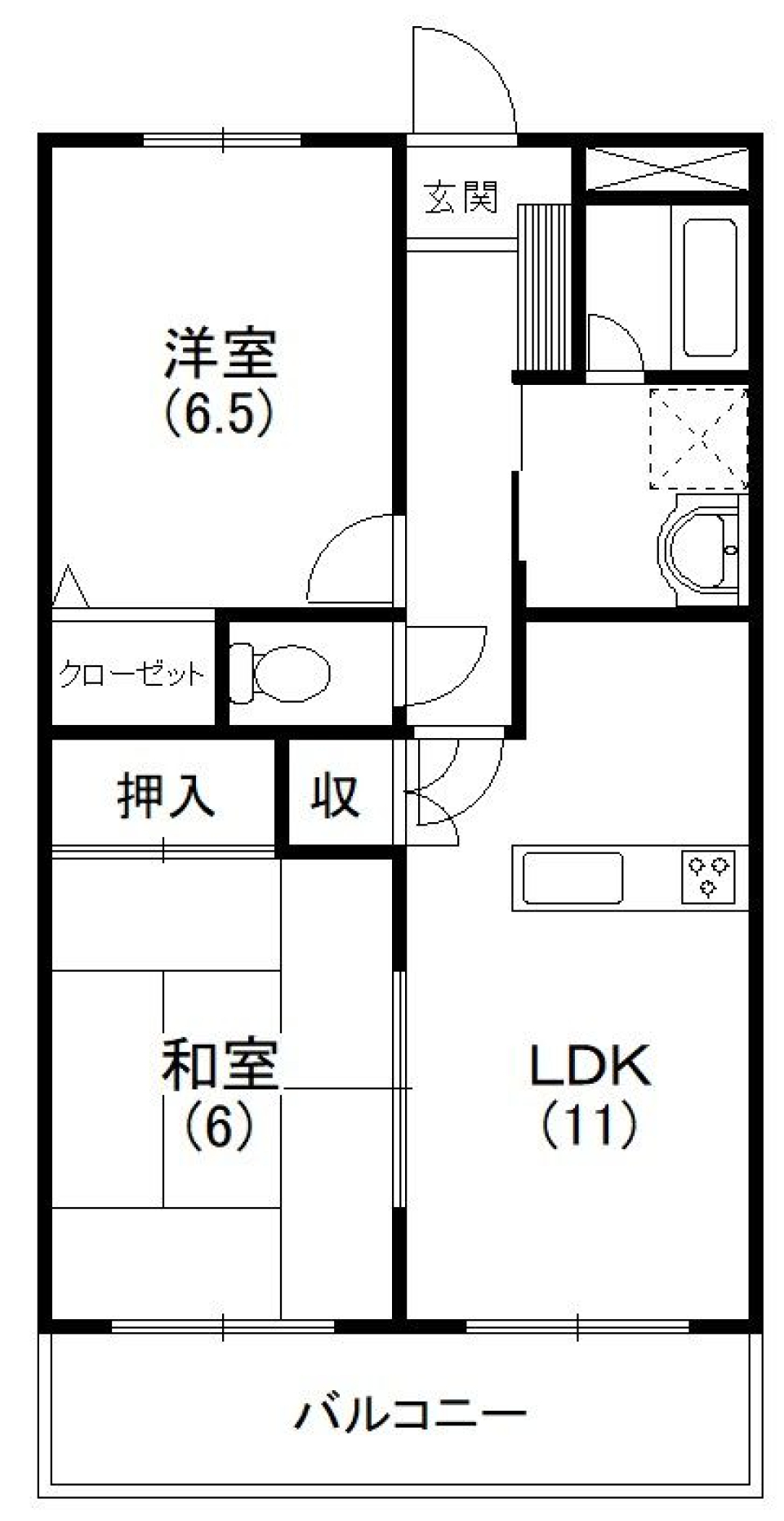 今日のベランダからの眺め［ペット可］の間取り図