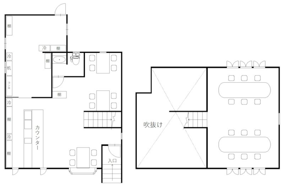 【店舗・事務所】ログハウス風、舘山寺のクラシカルな喫茶店の間取り図