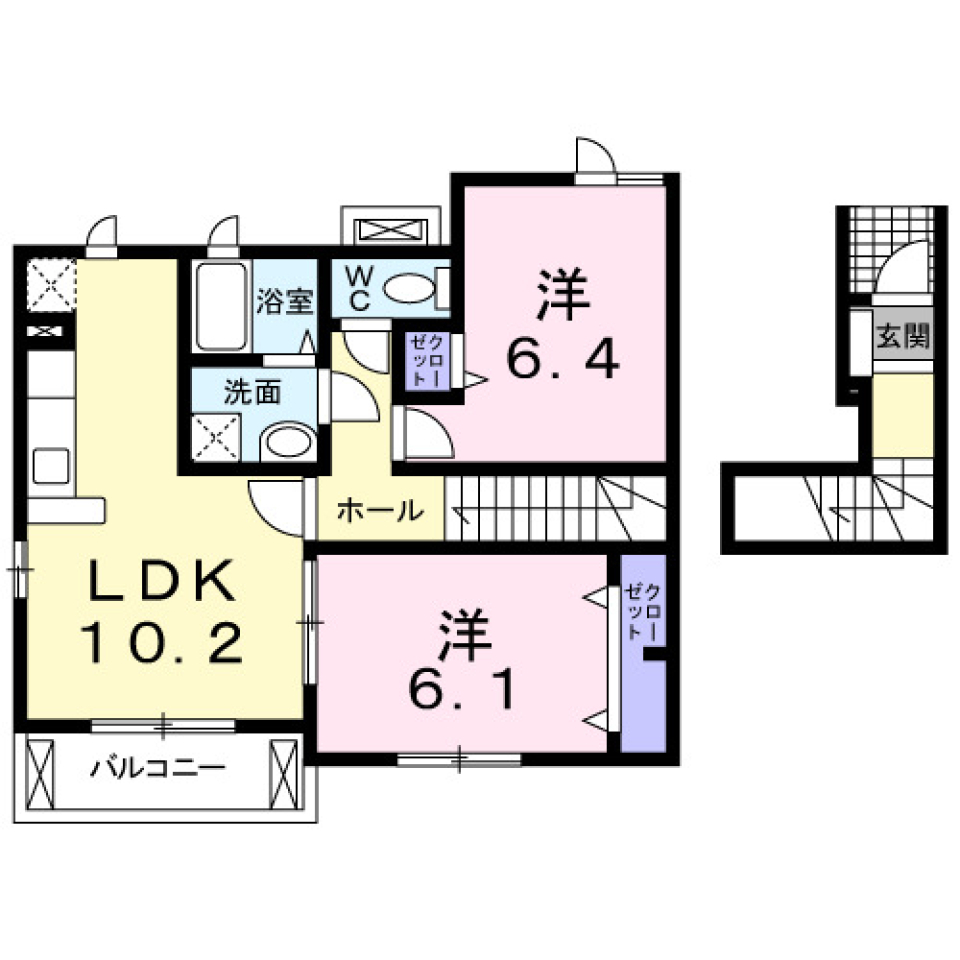 グラディート　205号室［ペット可］の間取り図