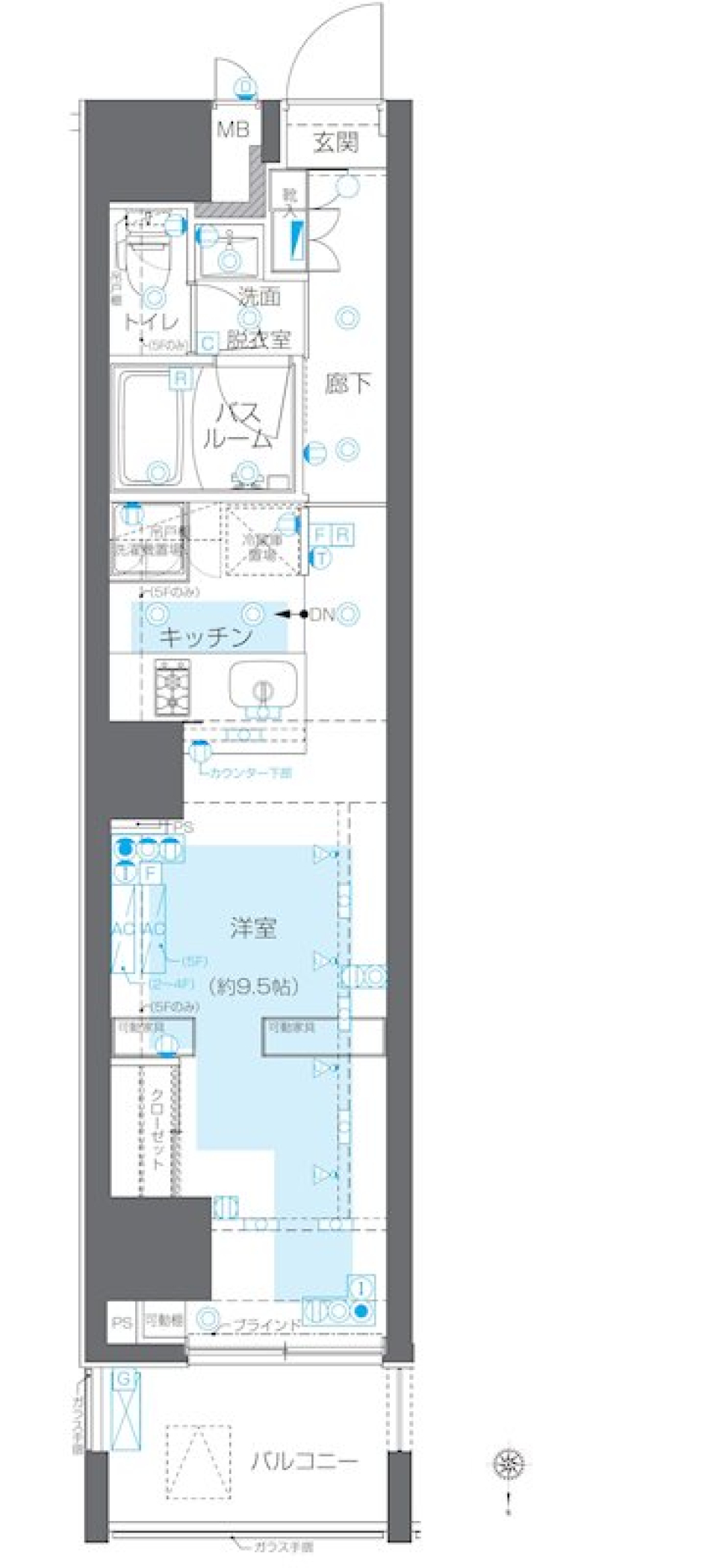 ZOOM目黒かむろ坂　301号室［ペット可］の間取り図