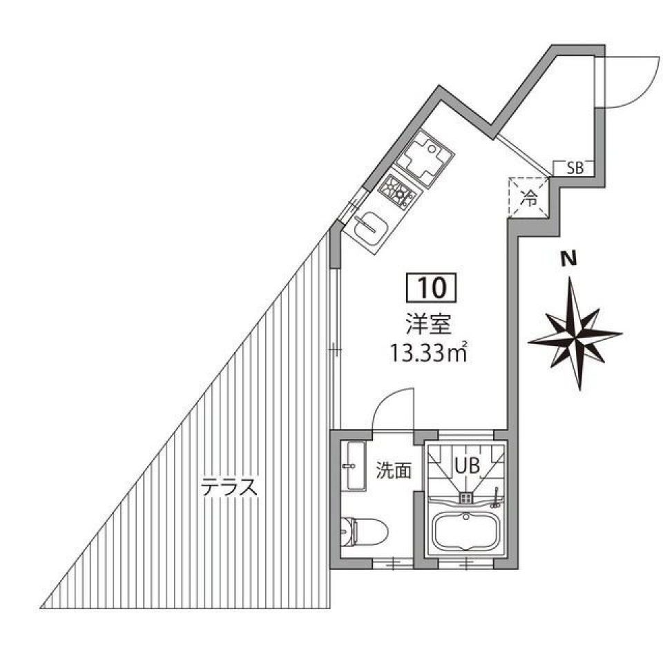 グランエッグス久我山　10号室の間取り図