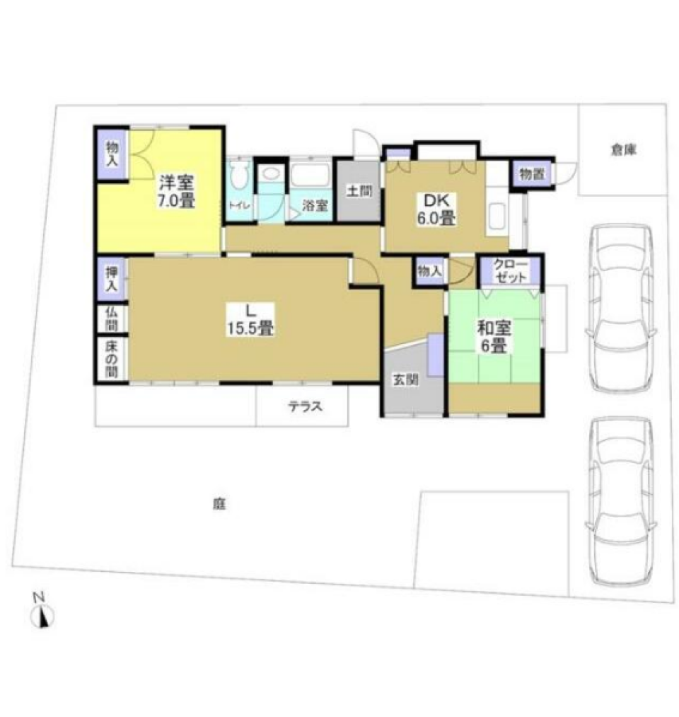 【売買物件】和洋折衷な平屋暮らしの間取り図