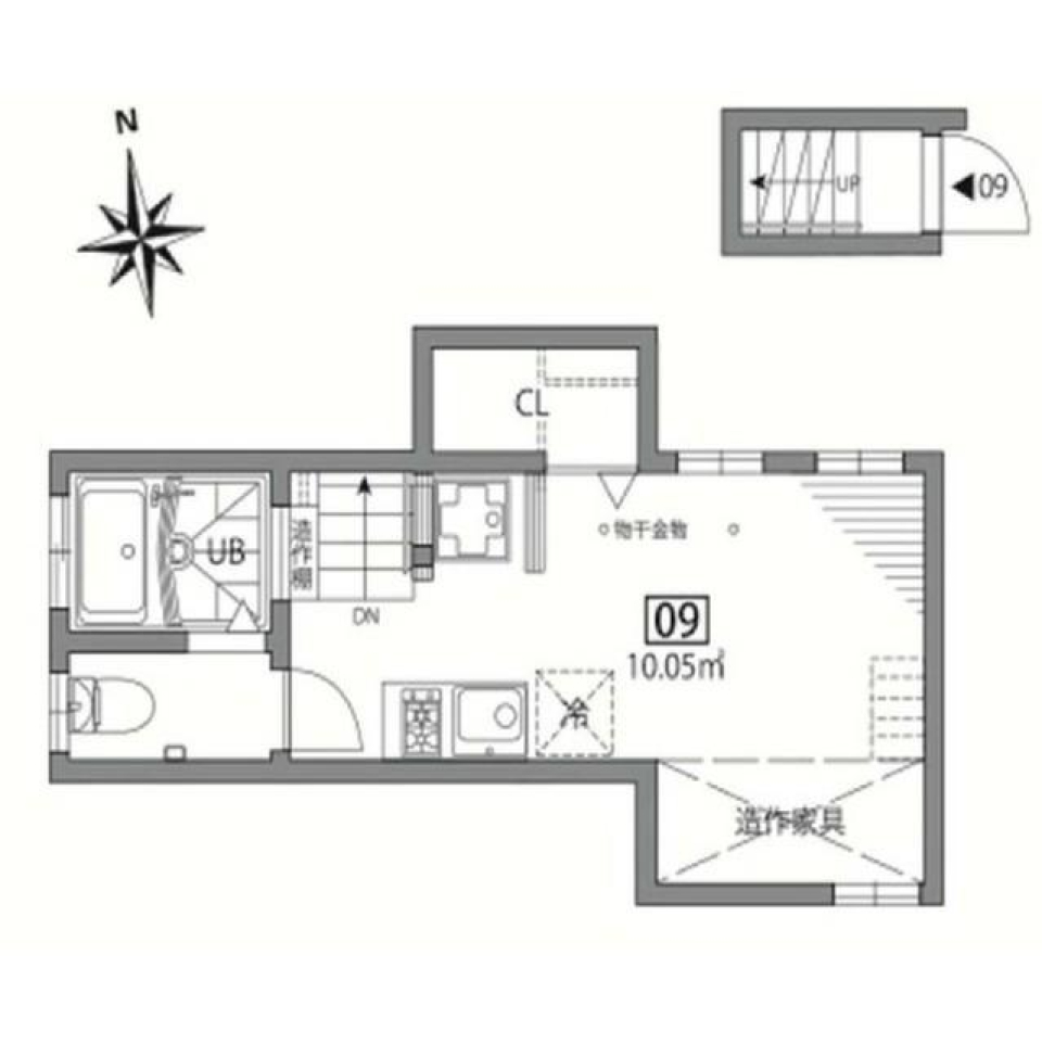 グランエッグス下丸子　09号室の間取り図