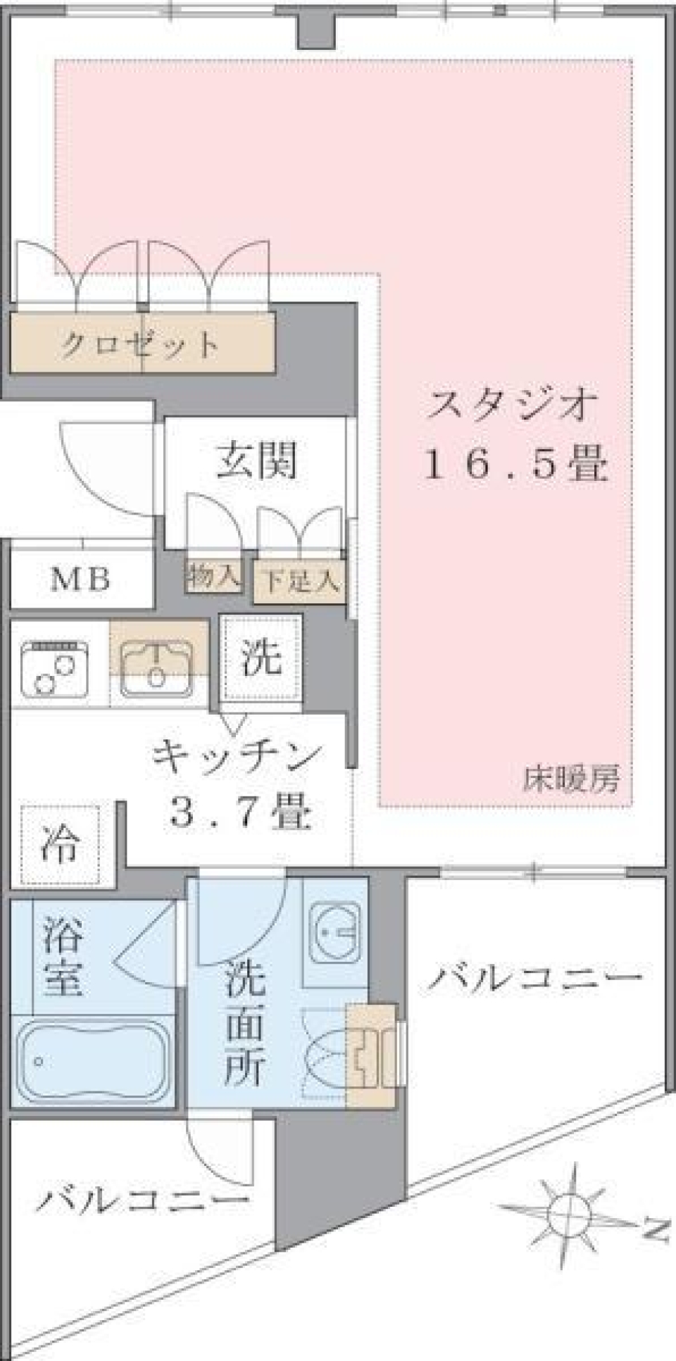 Ｂｒｉｌｌｉａ　ｉｓｔ　東雲キャナルコート　433号室［ペット可］の間取り図