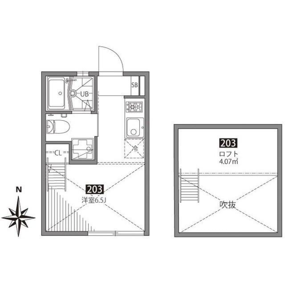 ソシガヤテラスN　203号室の間取り図