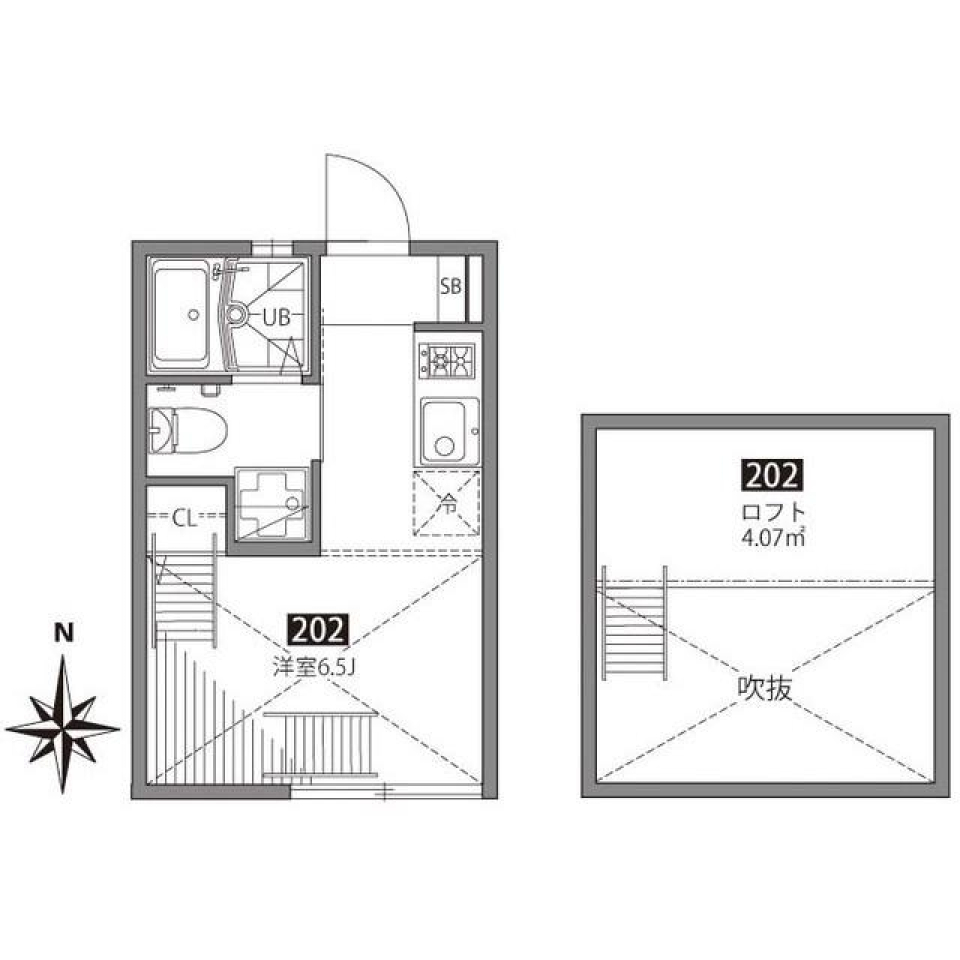 ソシガヤテラスN　202号室の間取り図