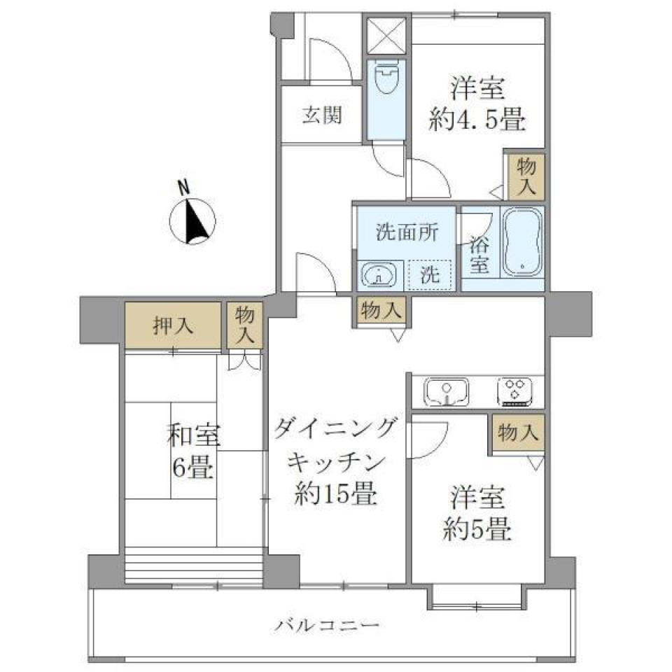 ハイムローゼ　206号室の間取り図