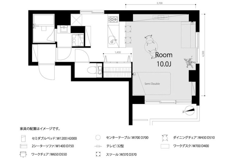 ラインビルド新宿御苑 505号室の間取り図