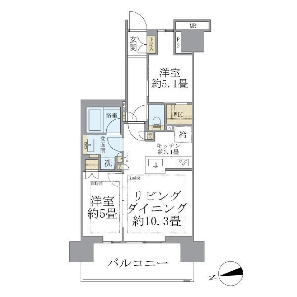 Ｂｒｉｌｌｉａ三河島ＳｔａｔｉｏｎＦｒｏｎｔ　503号室の間取り図