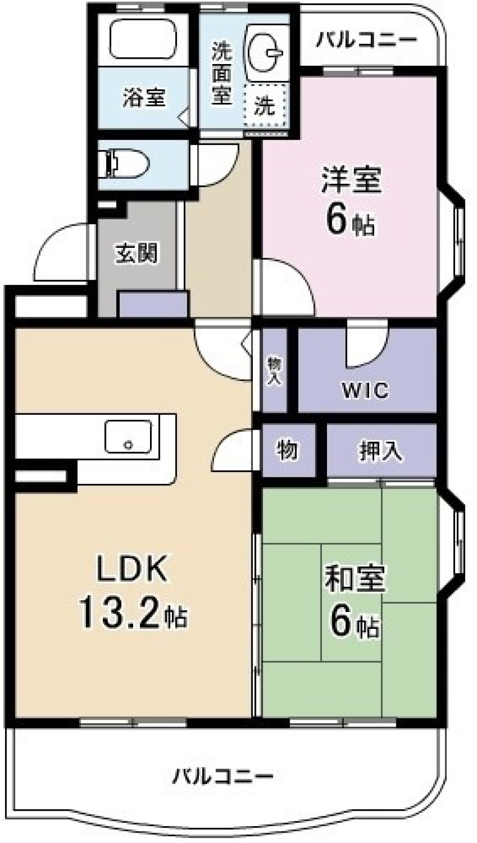 暖かい陽を浴びて、家族の花が咲き誇る。の間取り図