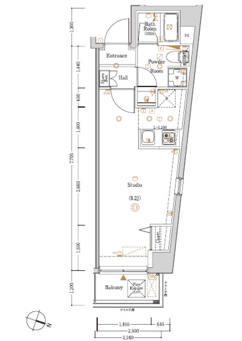 Log代々木／ログ代々木　504号室［ペット可］の間取り図