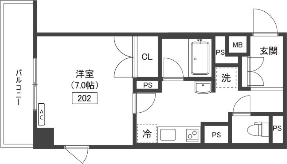 ガーデン代々木上原ＥＡＳＴ 202号室の間取り図