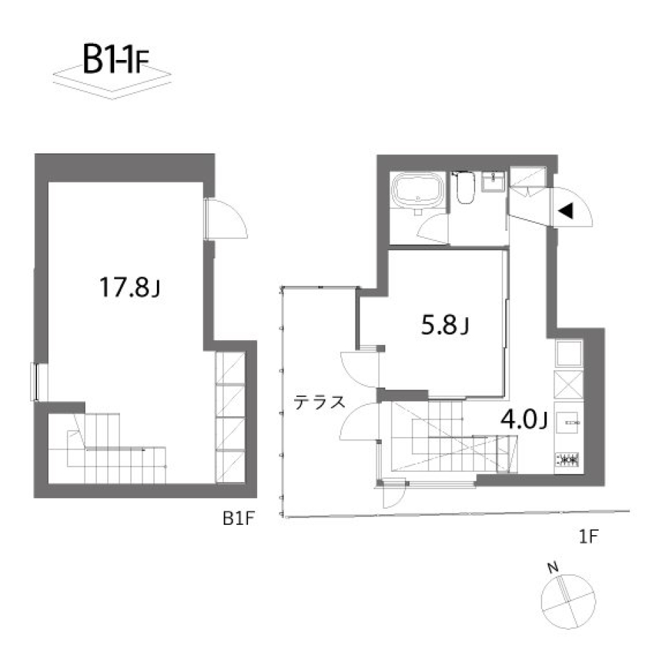 武蔵小山.Hillz　102号室［ペット可］の間取り図