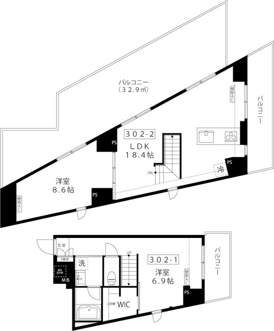 ルーナ　ピィエナ代々木上原 302号室の間取り図