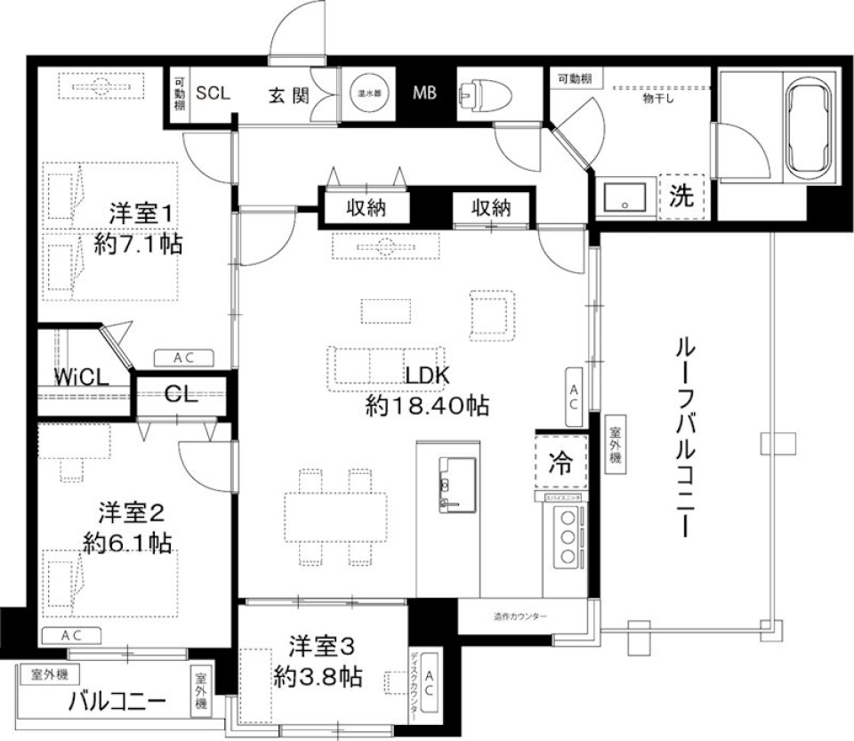 ホワイトパレス 503号室［ペット可］の間取り図