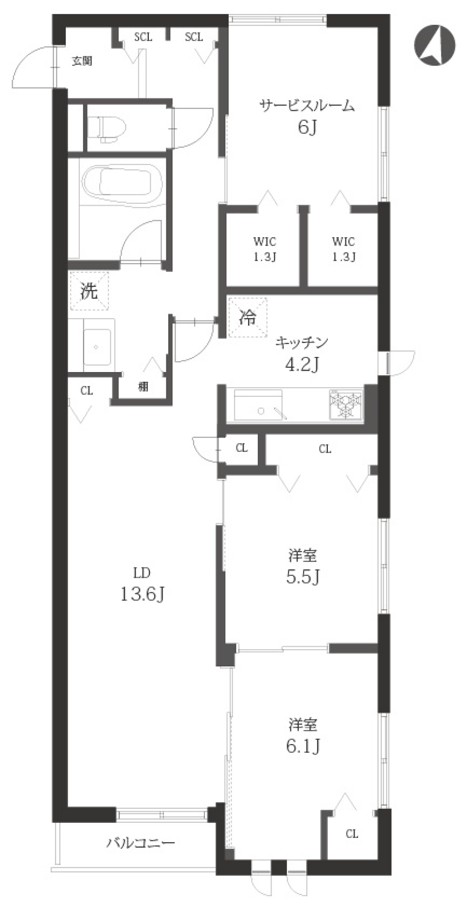 ブリス宮前平　303号室の間取り図