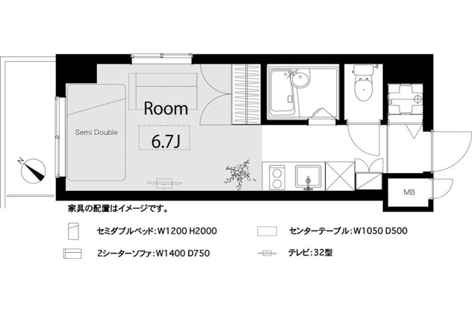 トーシンフェニックス笹塚駅前弐番館 801号室の間取り図