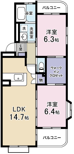 ファミリーにもカップルにもおススメの2LDK