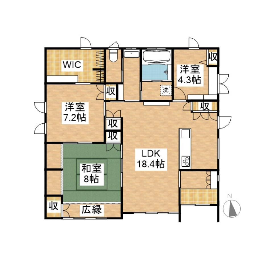 -和-日本庭園を眺める。の間取り図