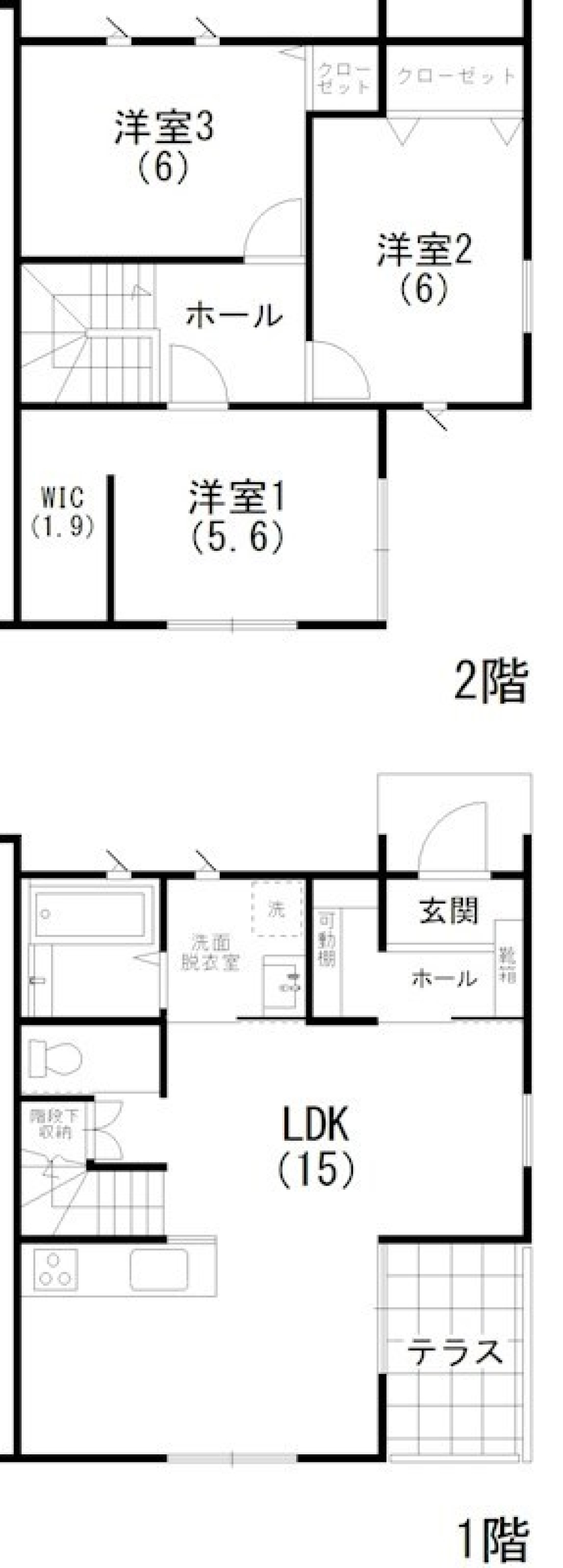 朝食はパンとコーヒーの間取り図