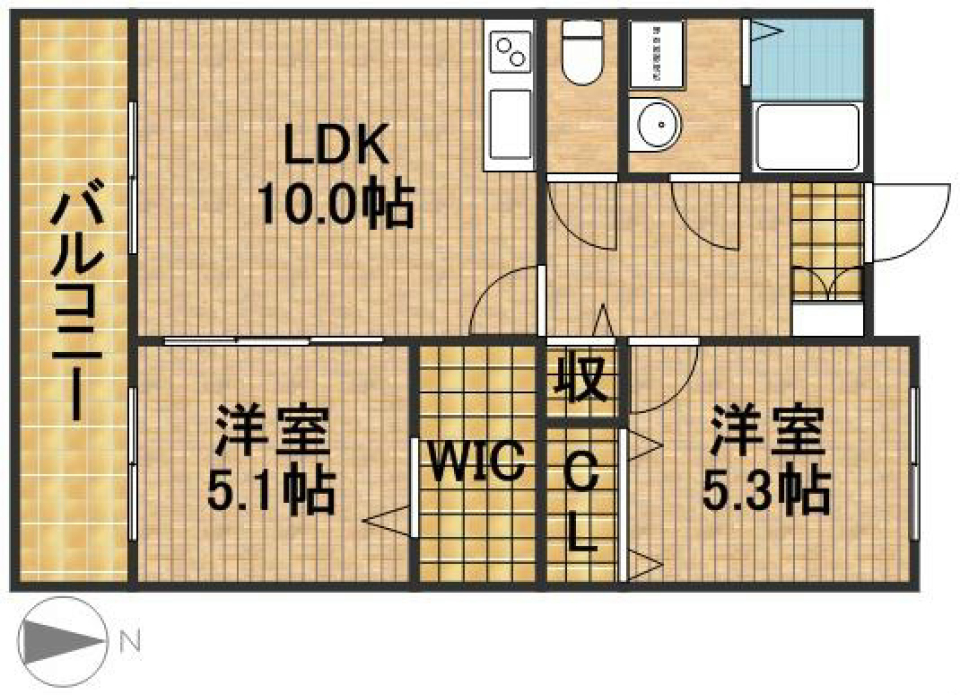 桜色に囲まれて［ペット可］の間取り図