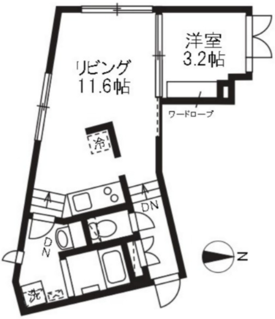 アレーロ江戸川橋　203号室の間取り図