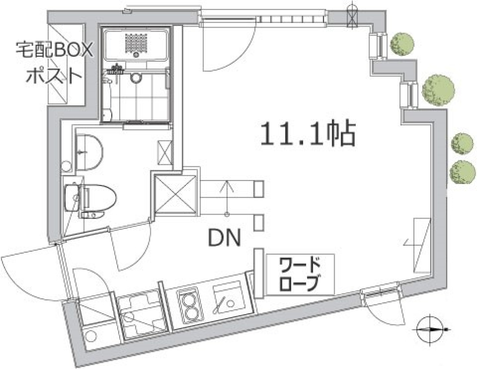 アレーロ江戸川橋　101号室の間取り図