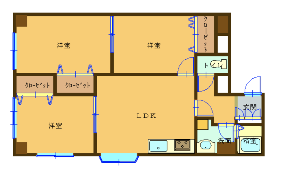 広くて、近くて、見晴らし良くての間取り図