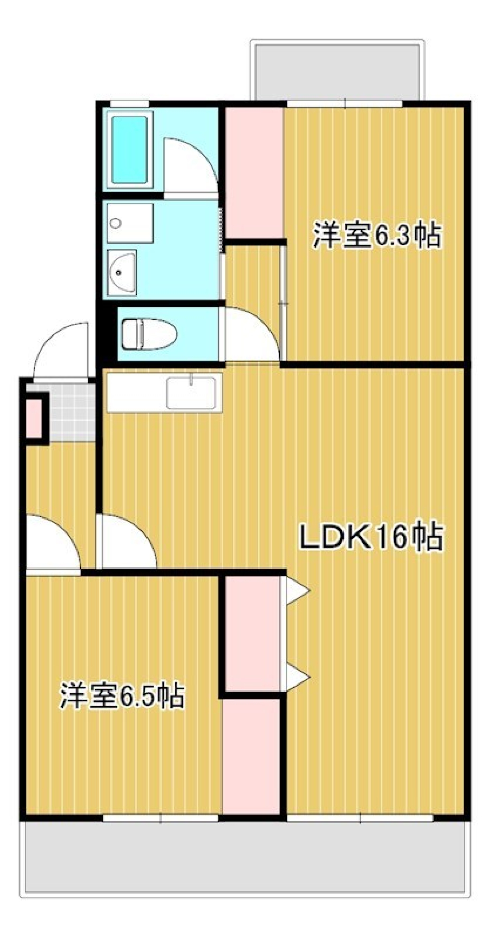 L字リビングの間取り図