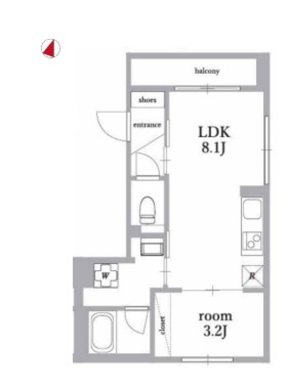 ケイズ表参道　202号室の間取り図