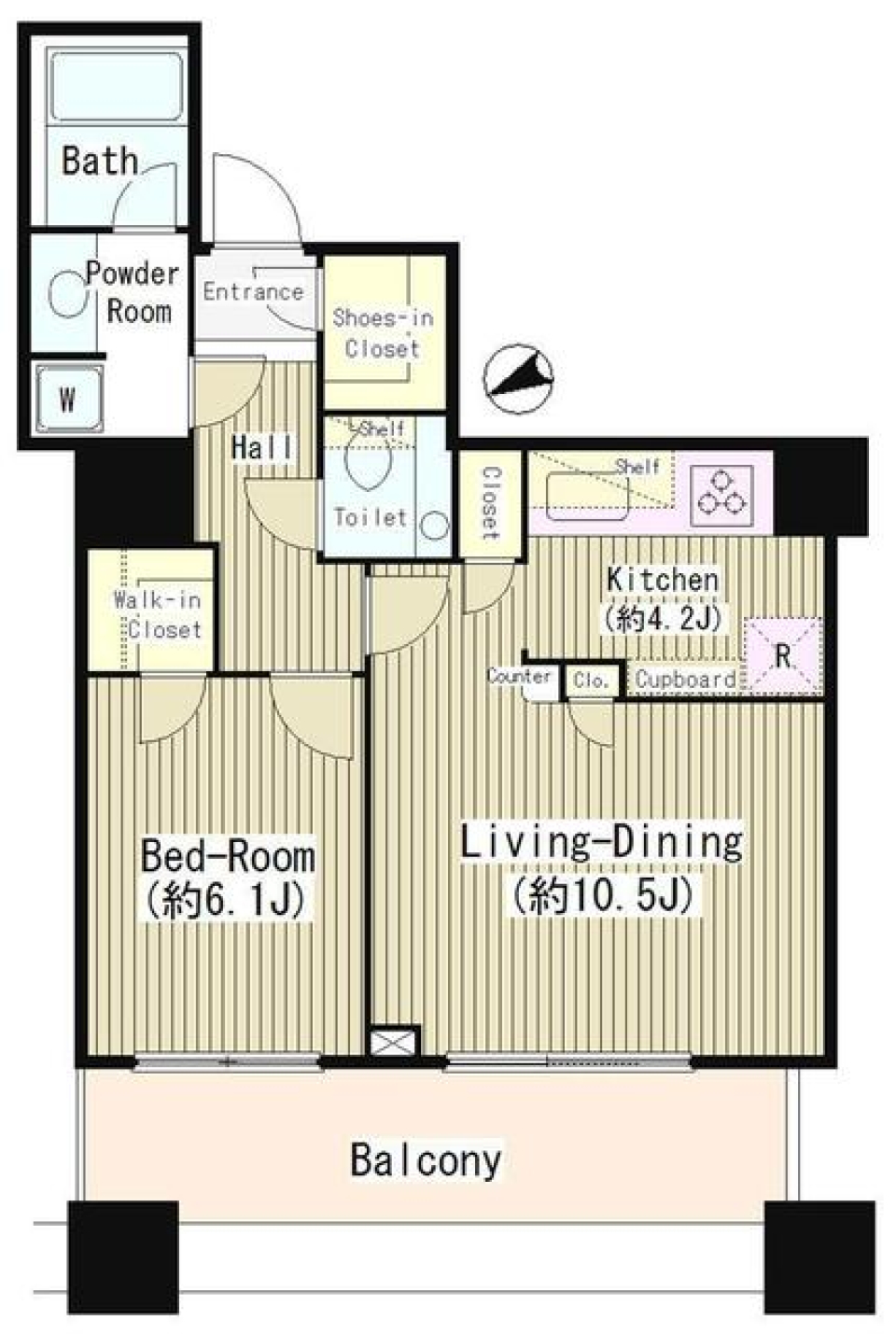 白金タワー　714号室の間取り図