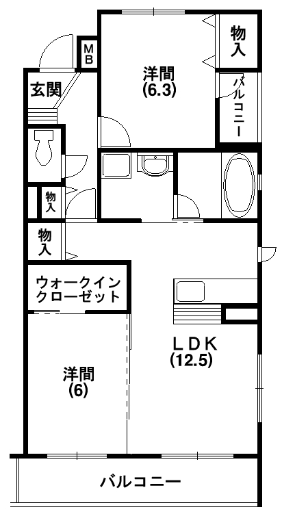 カップルにもファミリーにもおすすめの2LDK