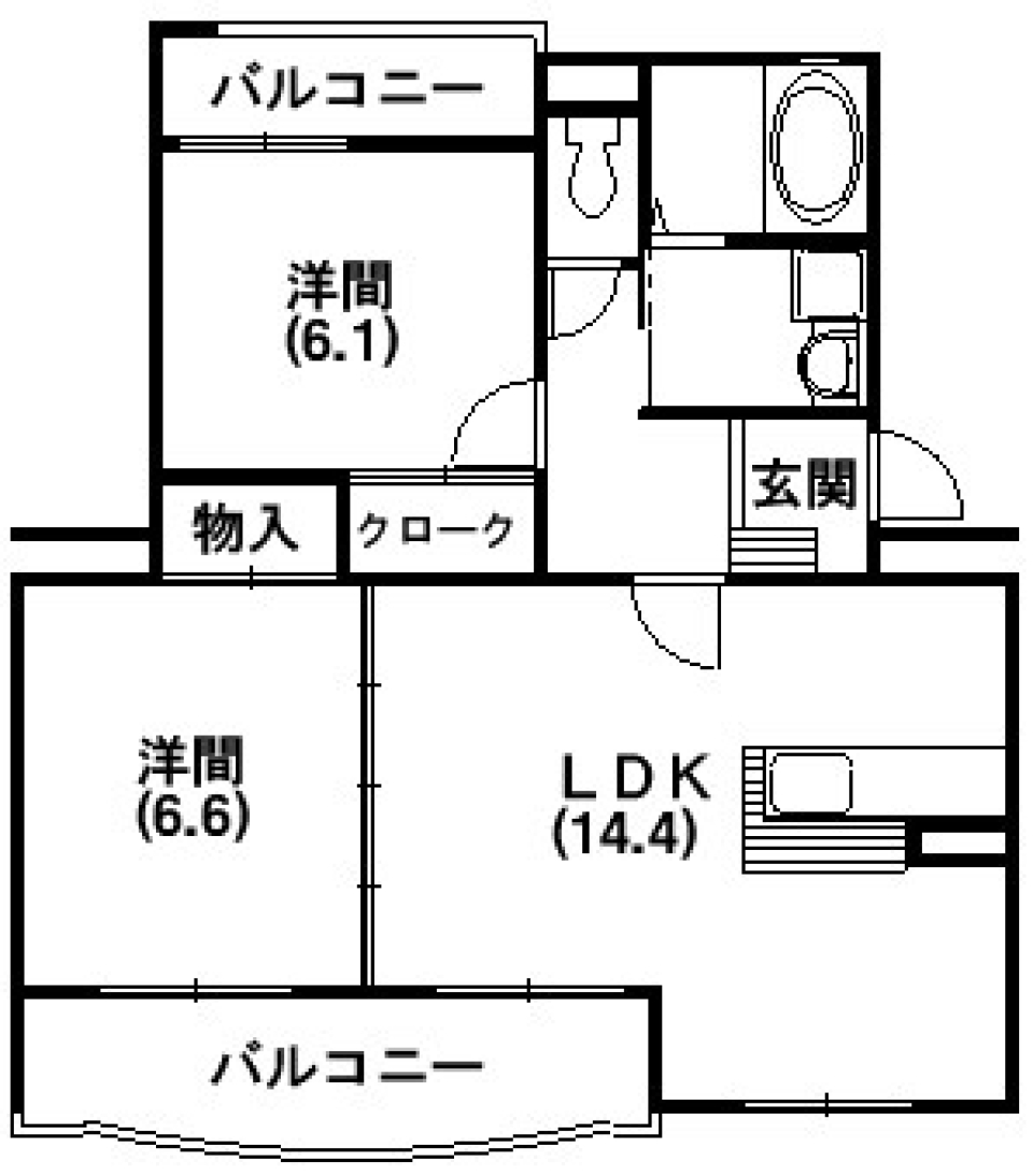 カップルにもファミリーにおすすめの2LDK