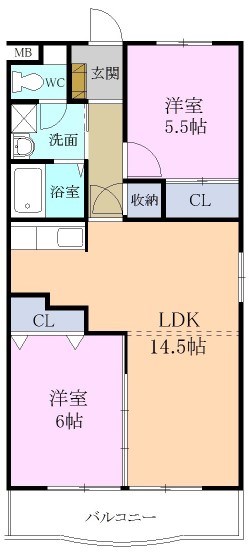 ファミリーにおすすめの2LDK