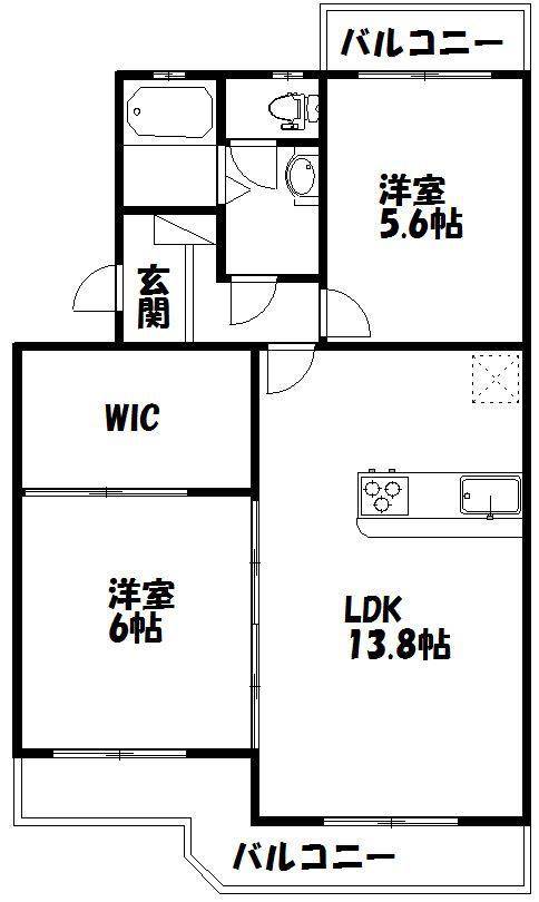 2LDKの間取り