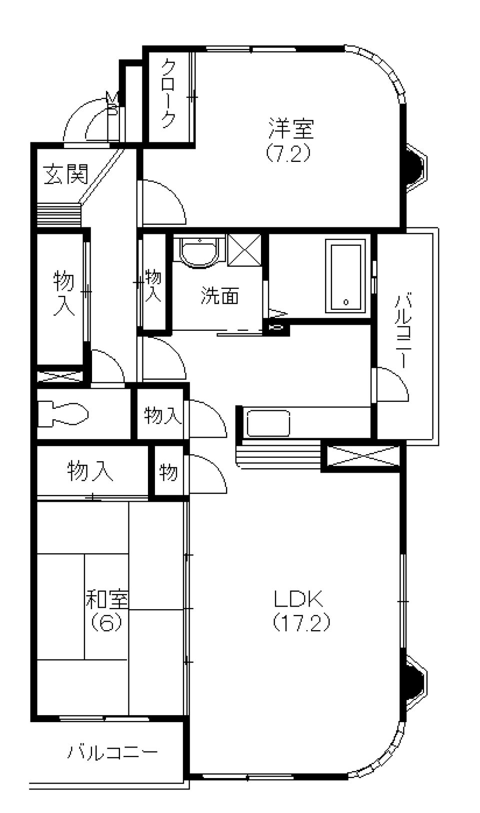 曲線のリズムの間取り図