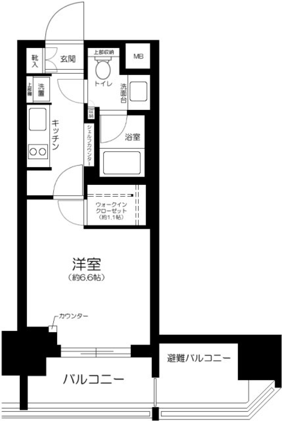 パークリュクス東麻布ｍｏｎｏ　703号室の間取り図