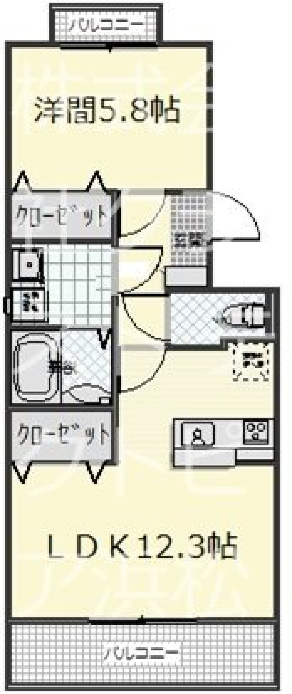 モノトーンにシンプルライフの間取り図