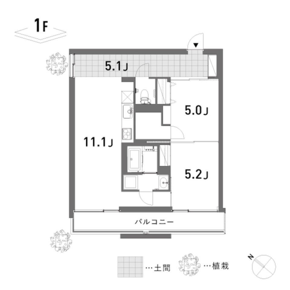 TREES 101号室の間取り図