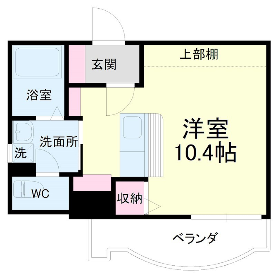 1Rは想像の間の間取り図