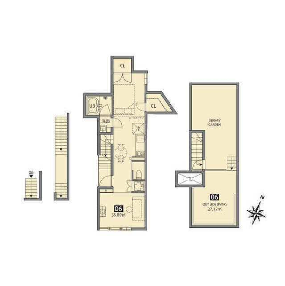 駒込テラス　06号号室の間取り図